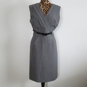 ALEX MARIE Belted V-Neck Career Dress